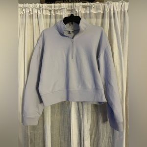 Target light purple cropped quarter zip